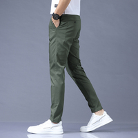 2022 wiosenne spodnie na lato męskie Stretch koreańskie Casual Slim Fit w pasie biznesowe klasyczne spodnie męskie czarne szare 28-38 3